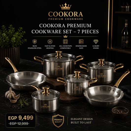 طقم أواني طهي فاخرة من Cookora – 7 قطع